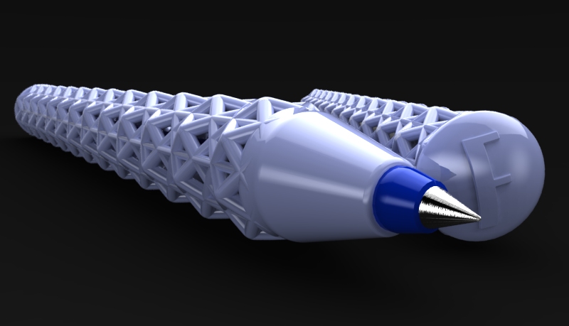 由等桁架结构制成的钢笔
